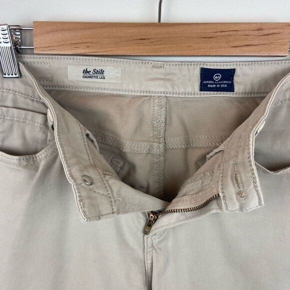 AG ‘The Stilt Cigarette Leg’ Cream Suede Pant - Picture 7 of 7